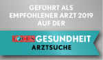 Geführt als empfohlener Arzt auf der Focus Gesundheit Arztsuche